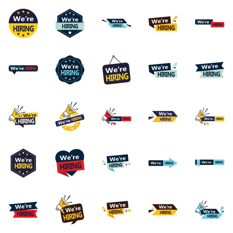 Find the Best Candidates with These 25 We re Hiring element Elements vector