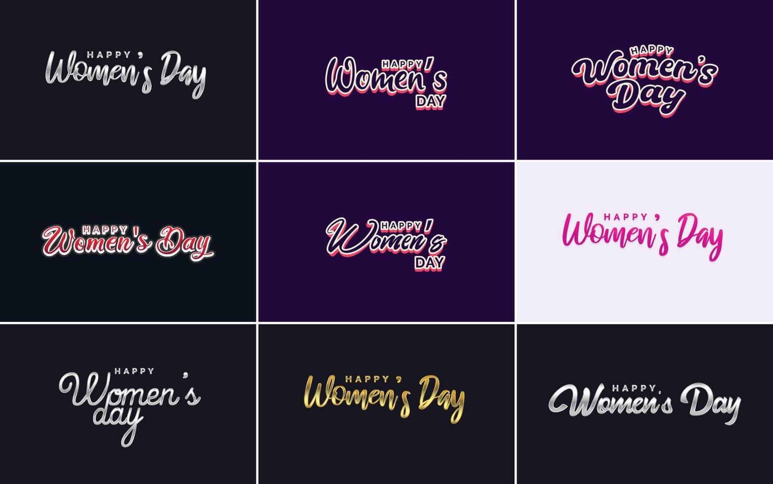 Set of Happy International Woman s Day signs and emblems design elements signs labels badges collection vector