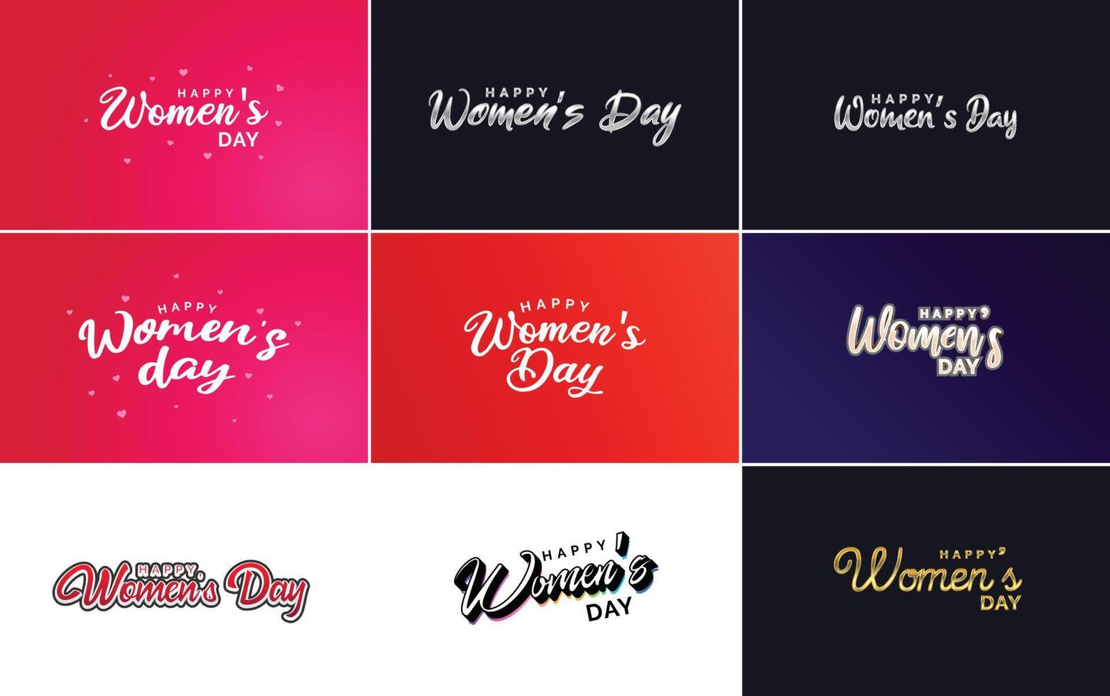 Set of Happy International Woman s Day signs and emblems design elements signs labels badges collection vector