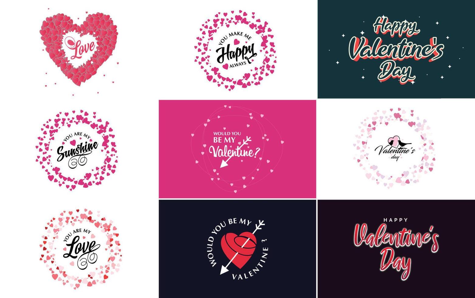 Love word art design with a heart shaped gradient background vector