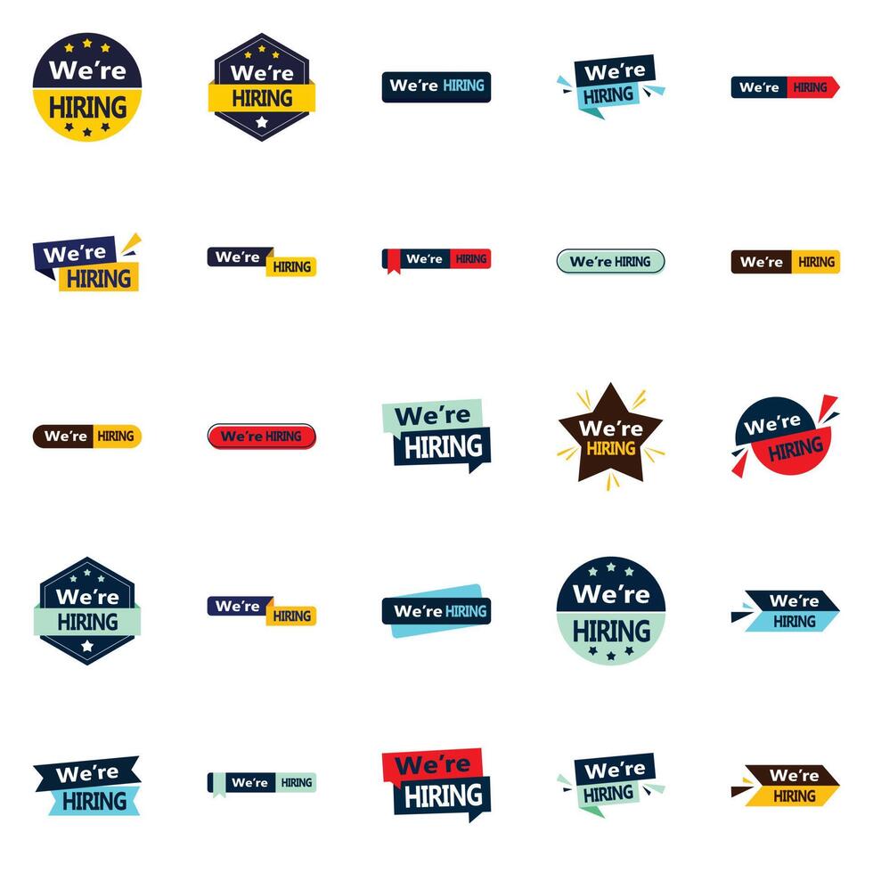 25 Versatile We re Hiring element Elements for Your Recruitment Needs vector
