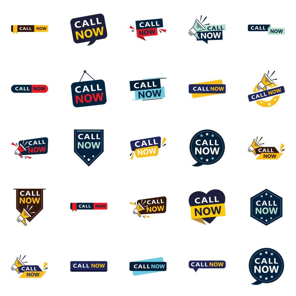 Don t hesitate 25 Eye catching Typographic Banners for calling vector