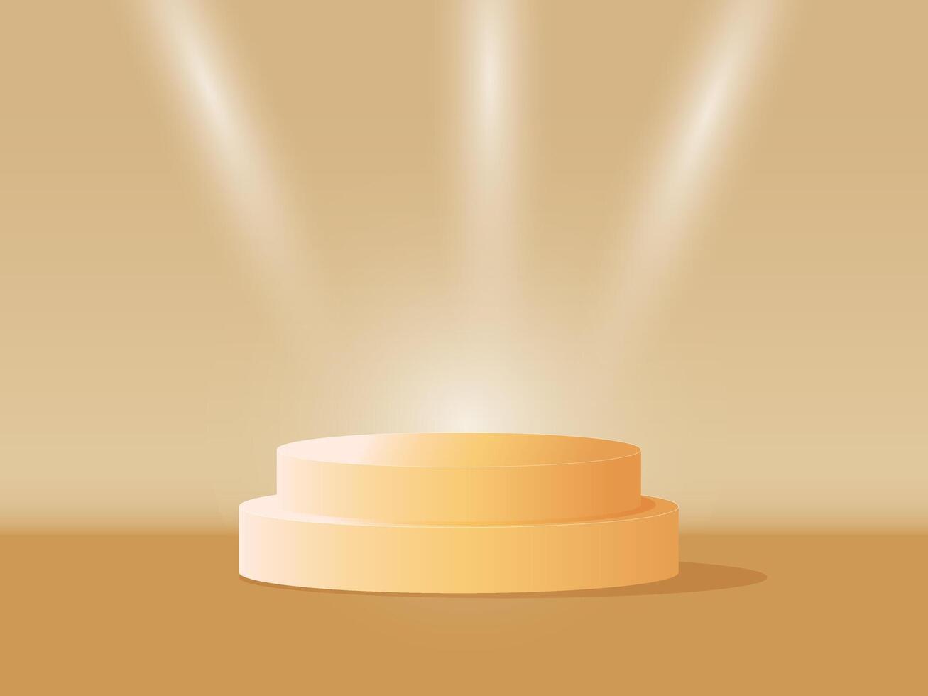 GOLDEN podium, award ceremony scene on a gold background. illustration. An empty pedestal vector