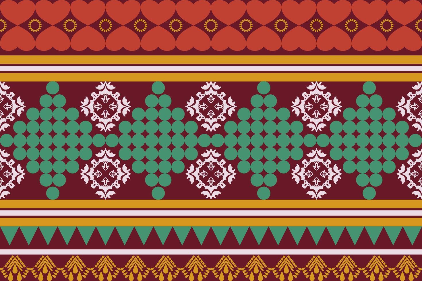 Native american pattern Tribal Fabric pattern background Fabric Handmade embroidery ethnic design, abstract American tribal fabric, modern background for rugs, pillowcases, shirts, pants, and more. vector