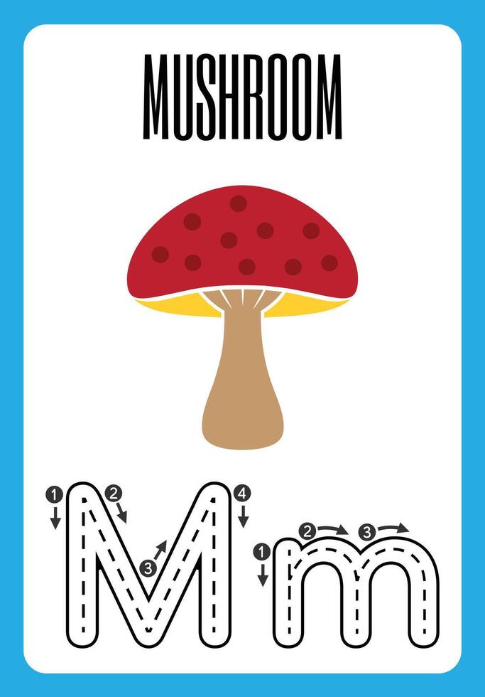 Letter M and m Hand Drawn Practice Worksheets for kids vector