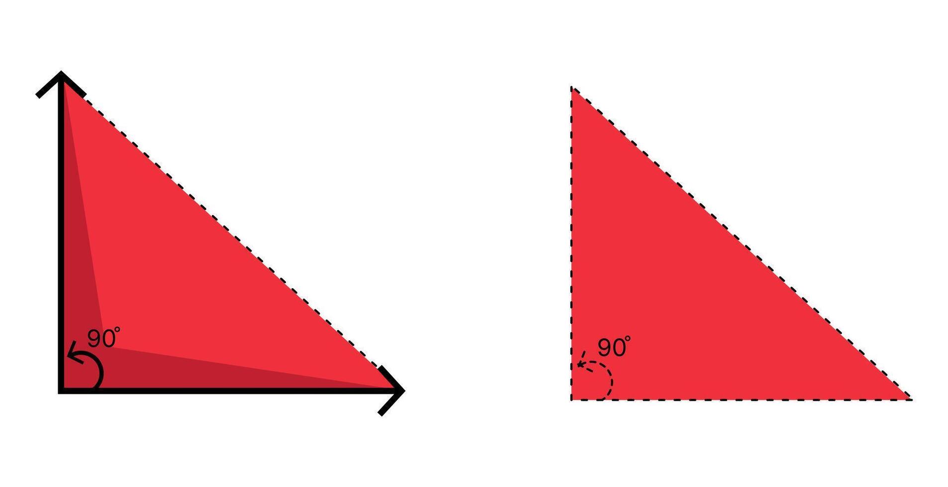 red right angle triangle, geometric shape, maths, angle vector