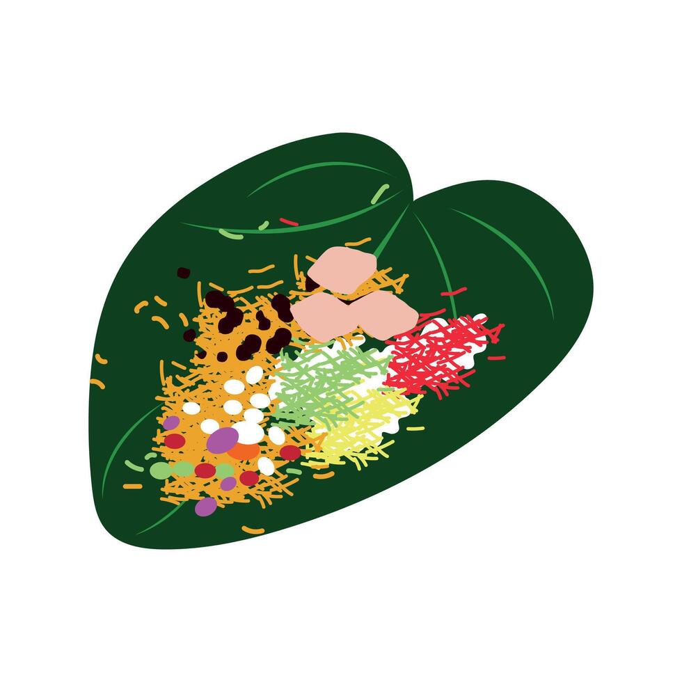 paan containing different banarsi and meetha paan ingredients vector