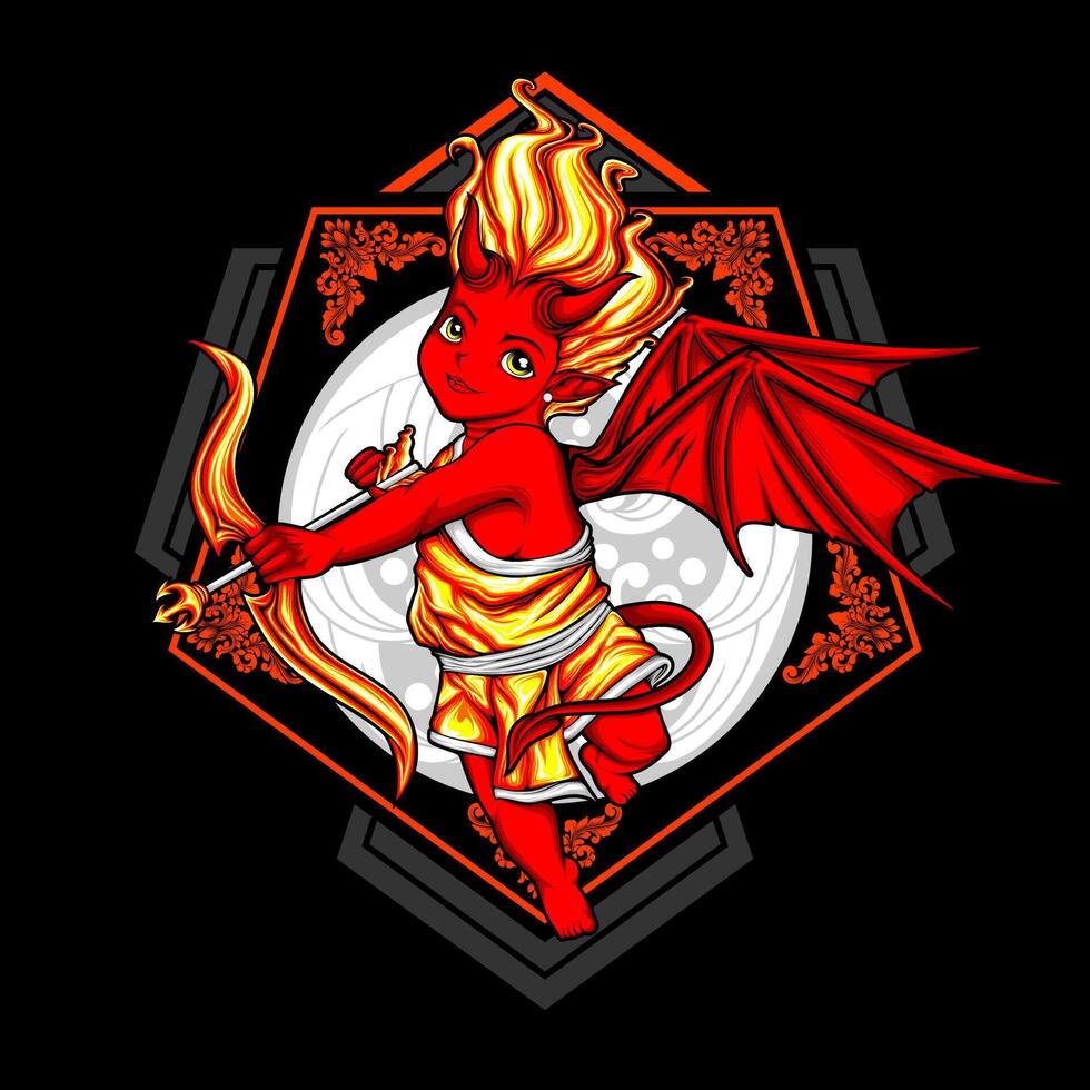 devil cupid illustration vector