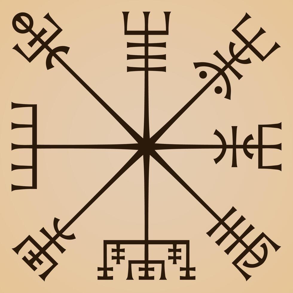 vegvisir traditional viking symbol vector