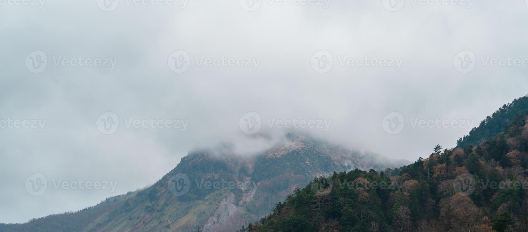 Scene of Kamikochi National Park, Hotaka mountain and Azusa river, Nagano Prefecture, Japan. Landmark for tourists attraction. Japan Travel, Destination and Vacation concept photo