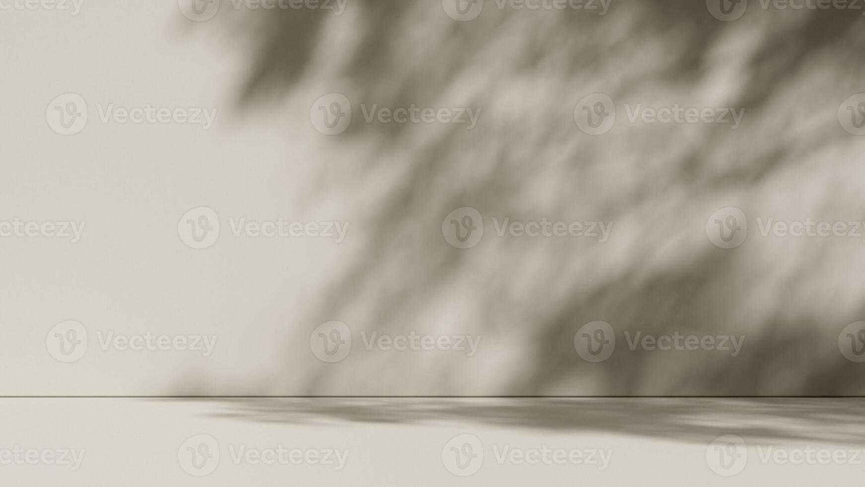 Simple background with branch shadows on the wall. Mock up for branding products, presentation and health care. photo