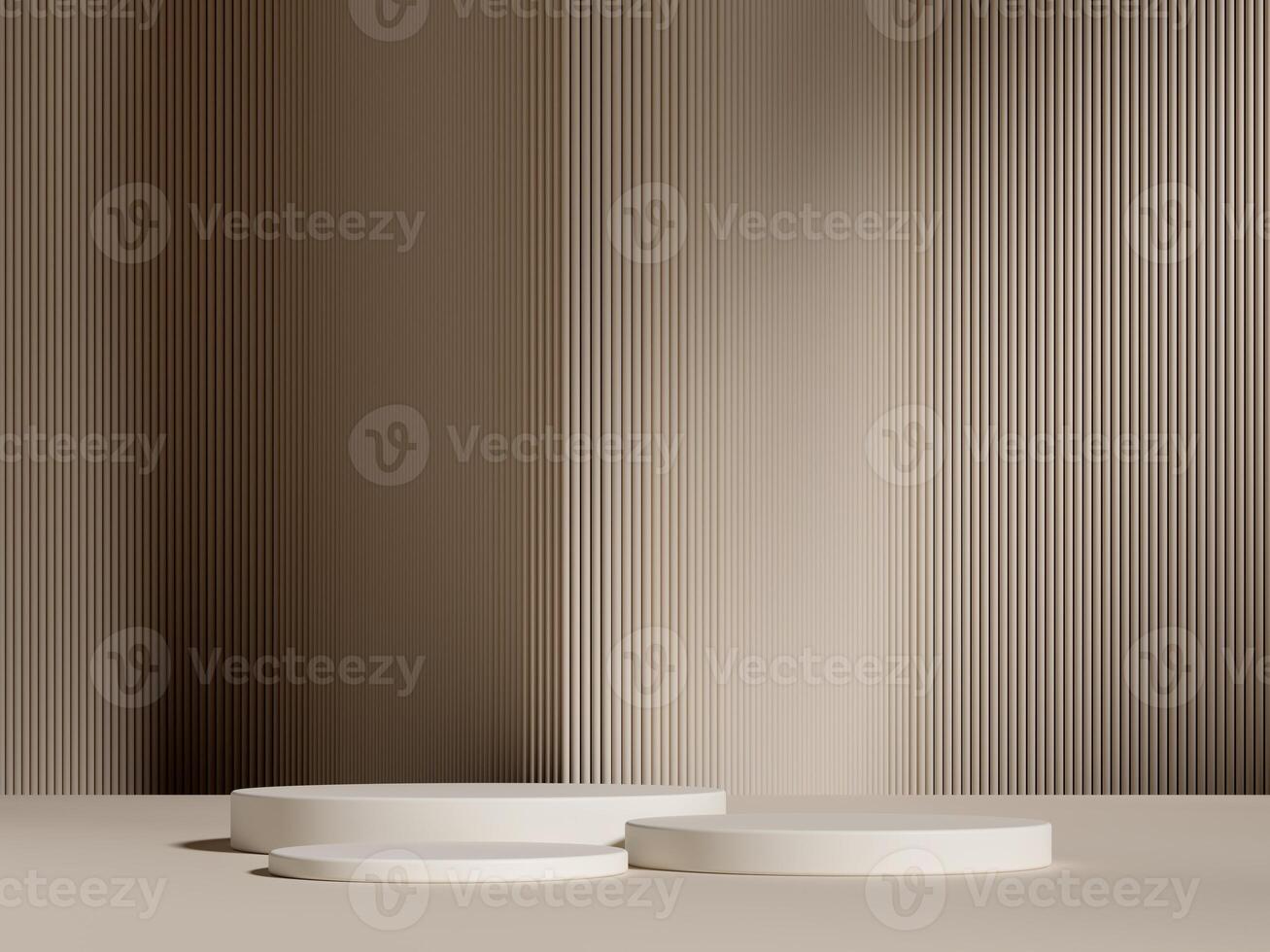 Set of cylinder pedestal podium display, Empty room background. Abstract modern rendering 3d shape for products display presentation. Pastel minimal wall scene, Studio room. 3d rendering photo