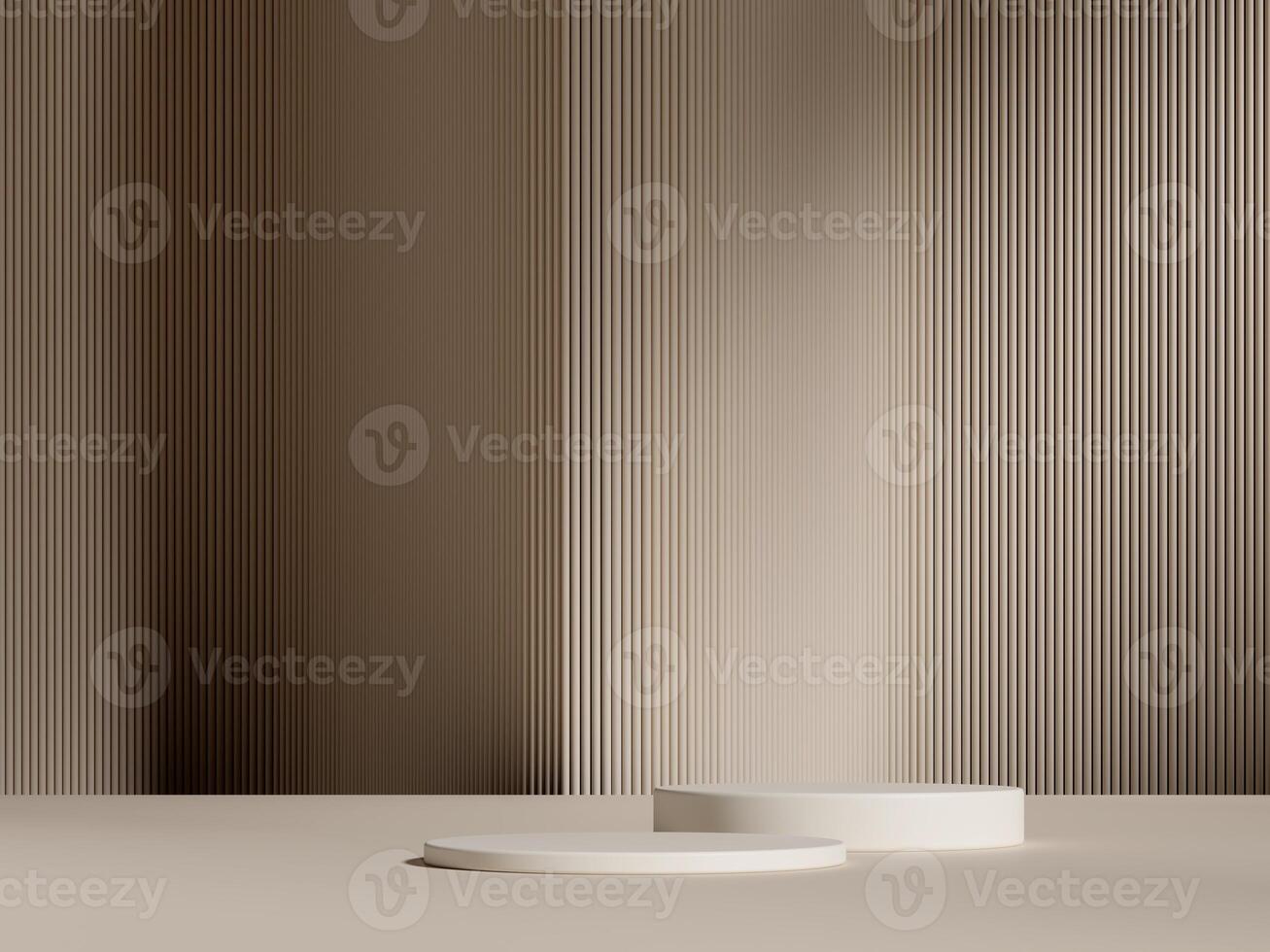 Set of cylinder pedestal podium display, Empty room background. Abstract modern rendering 3d shape for products display presentation. Pastel minimal wall scene, Studio room. 3d rendering photo