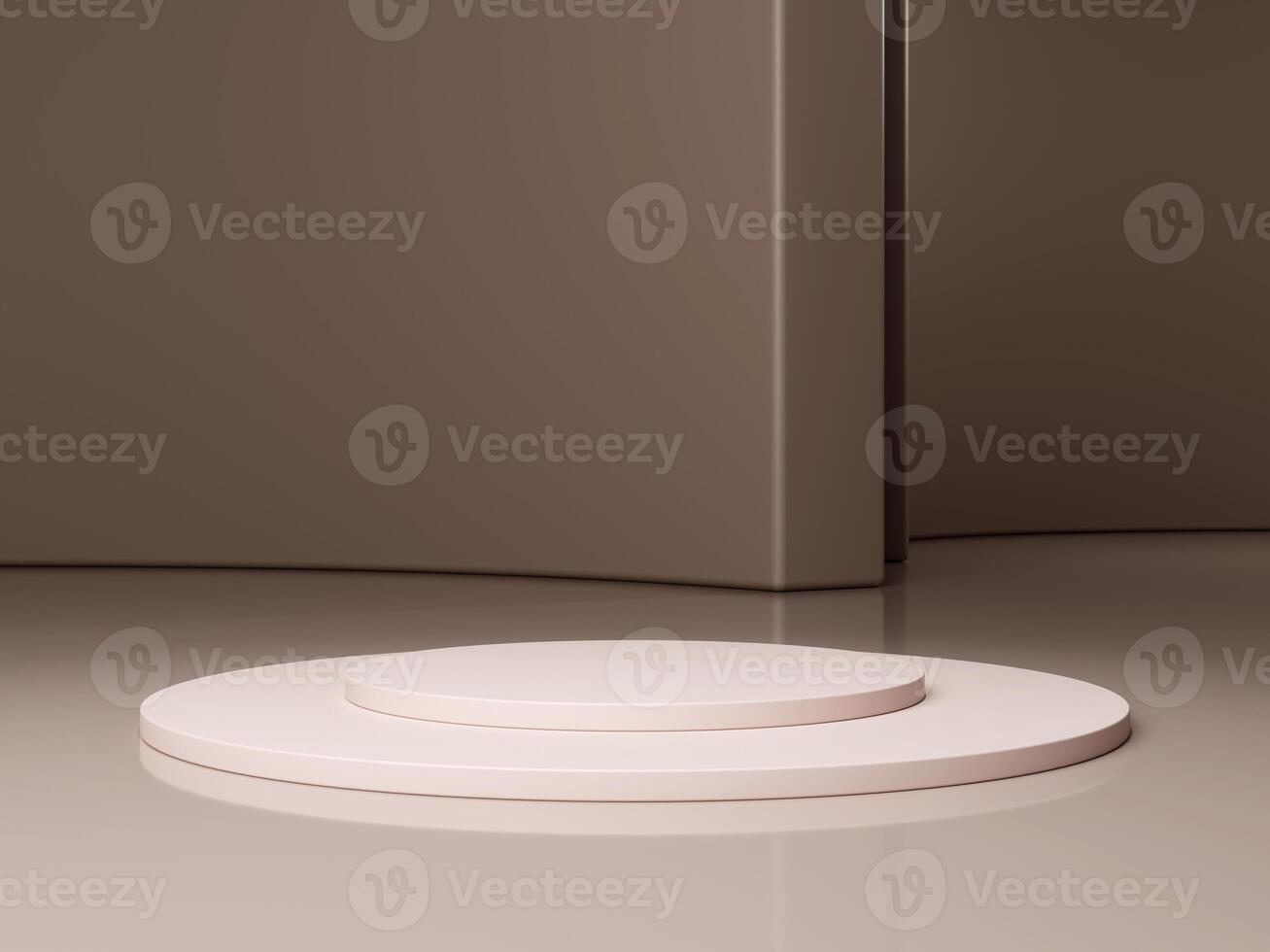 Set of cylinder pedestal podium display, Empty room background. Abstract modern rendering 3d shape for products display presentation. Pastel minimal wall scene, Studio room. 3d rendering photo