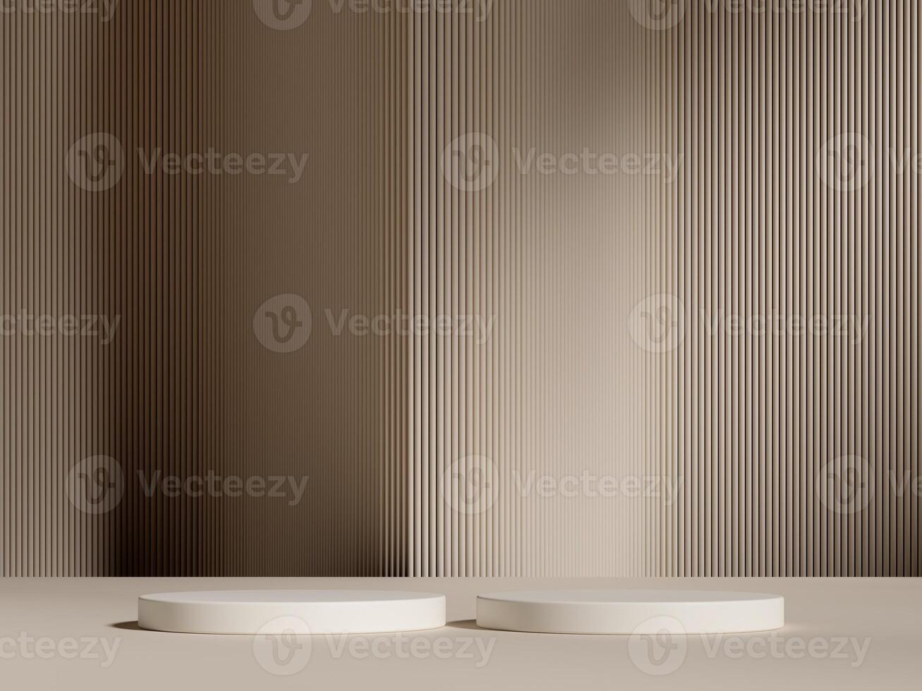 Set of cylinder pedestal podium display, Empty room background. Abstract modern rendering 3d shape for products display presentation. Pastel minimal wall scene, Studio room. 3d rendering photo