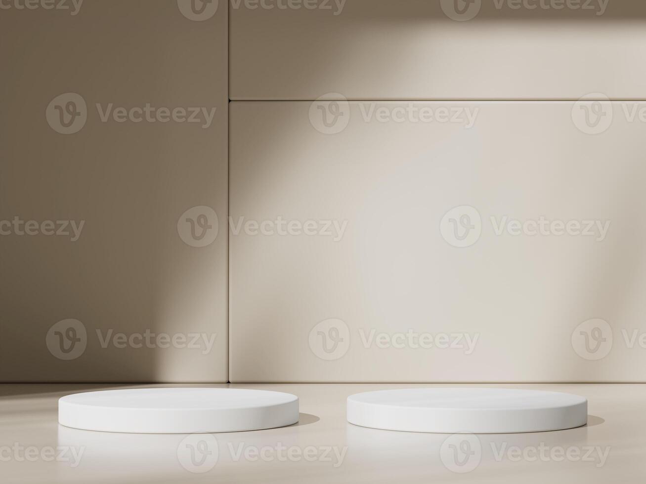 3d display product beige minimal scene with geometric podium platform. cylinder background 3d rendering with podium. stand for cosmetic products. Stage showcase on pedestal 3d beige studio photo