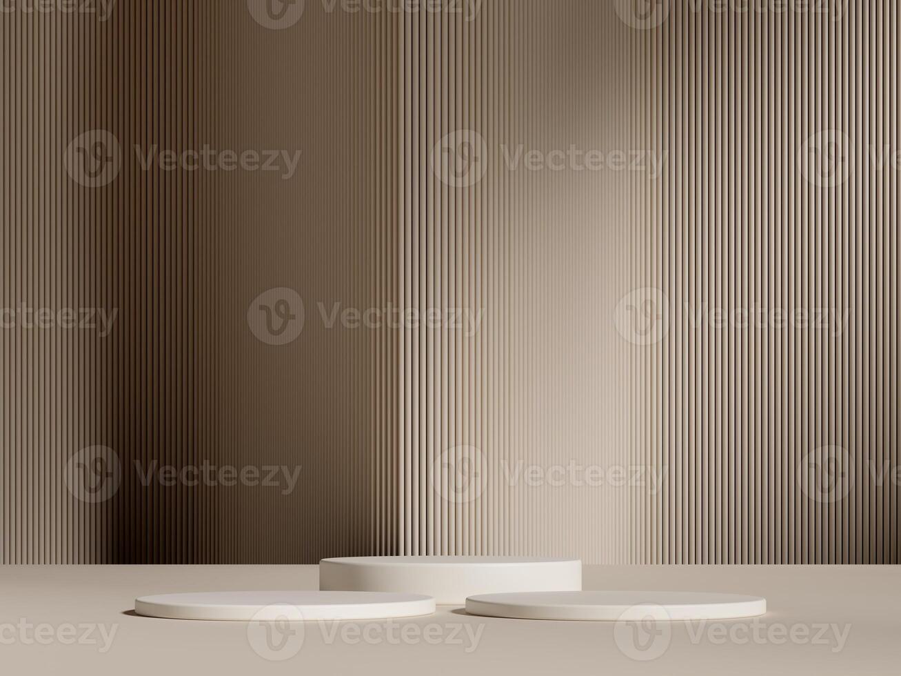 Set of cylinder pedestal podium display, Empty room background. Abstract modern rendering 3d shape for products display presentation. Pastel minimal wall scene, Studio room. 3d rendering photo
