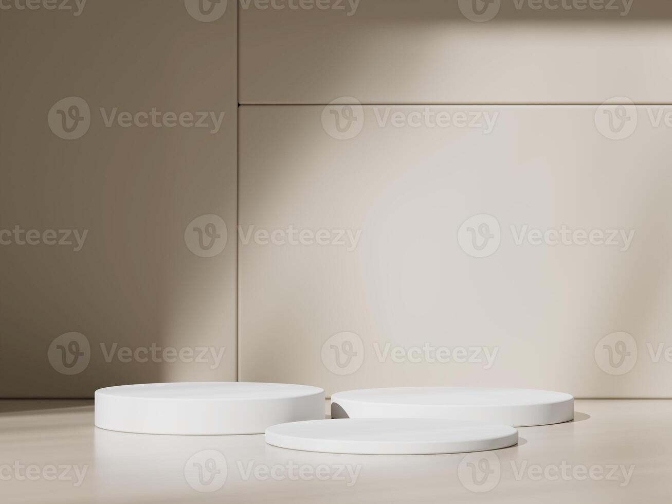 3d display product beige minimal scene with geometric podium platform. cylinder background 3d rendering with podium. stand for cosmetic products. Stage showcase on pedestal 3d beige studio photo
