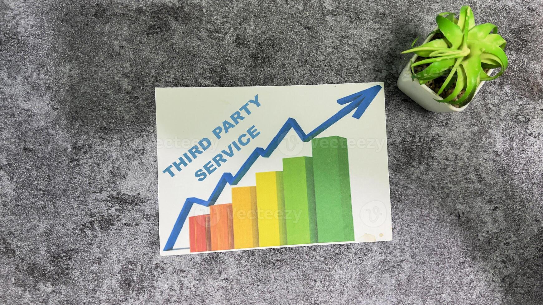 Concept of Third party service write on sticky notes isolated on Wooden Table. photo