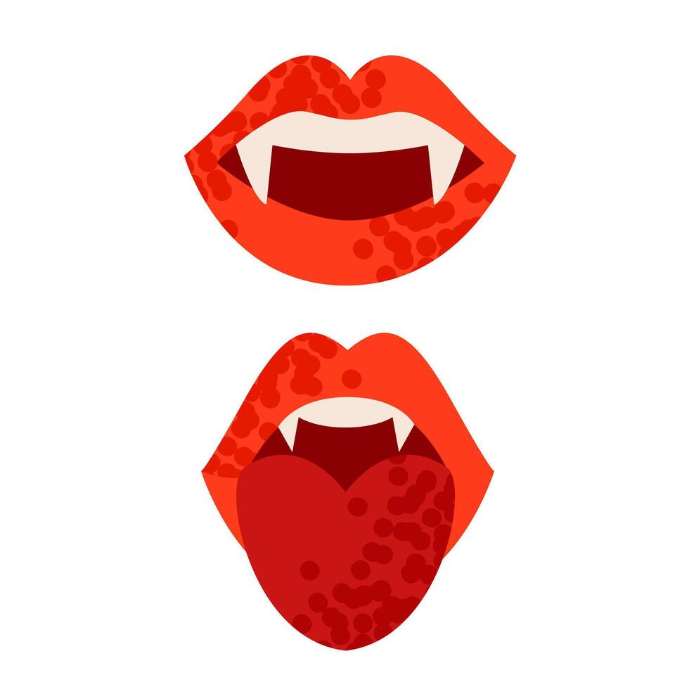 Lips and teeth of a vampire vector