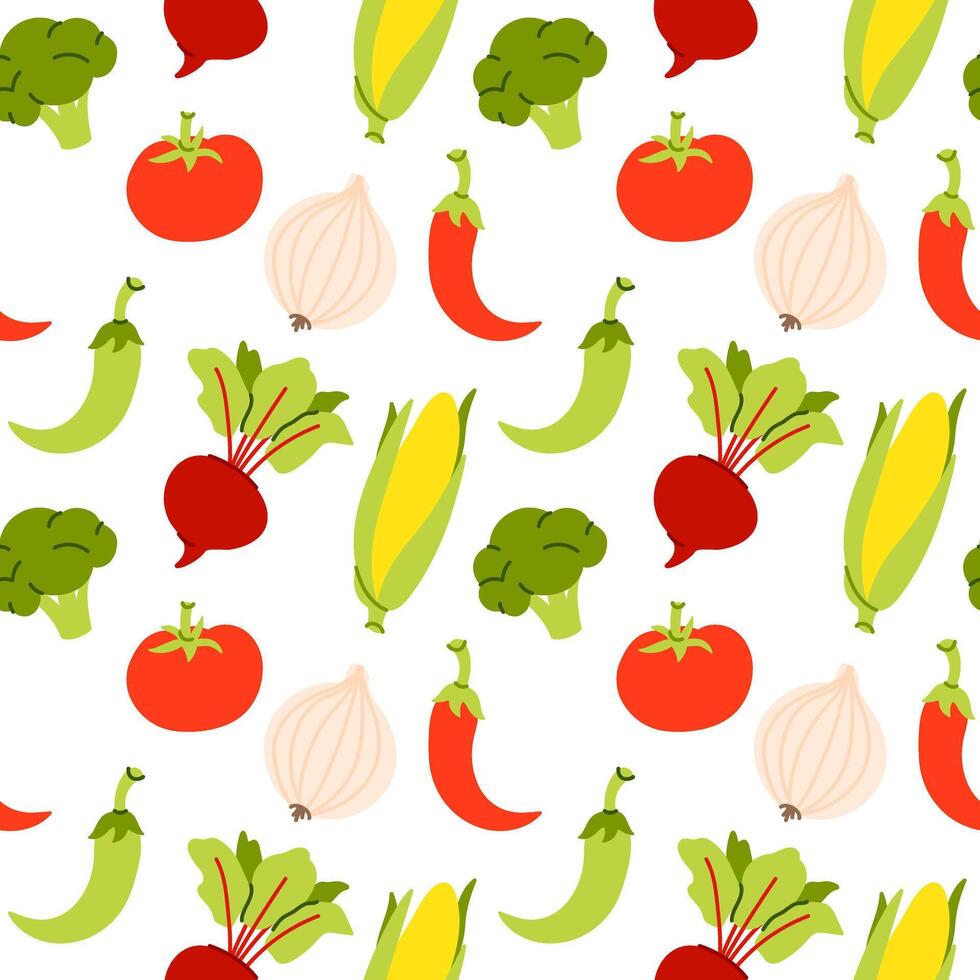 Vegetables seamless pattern vector