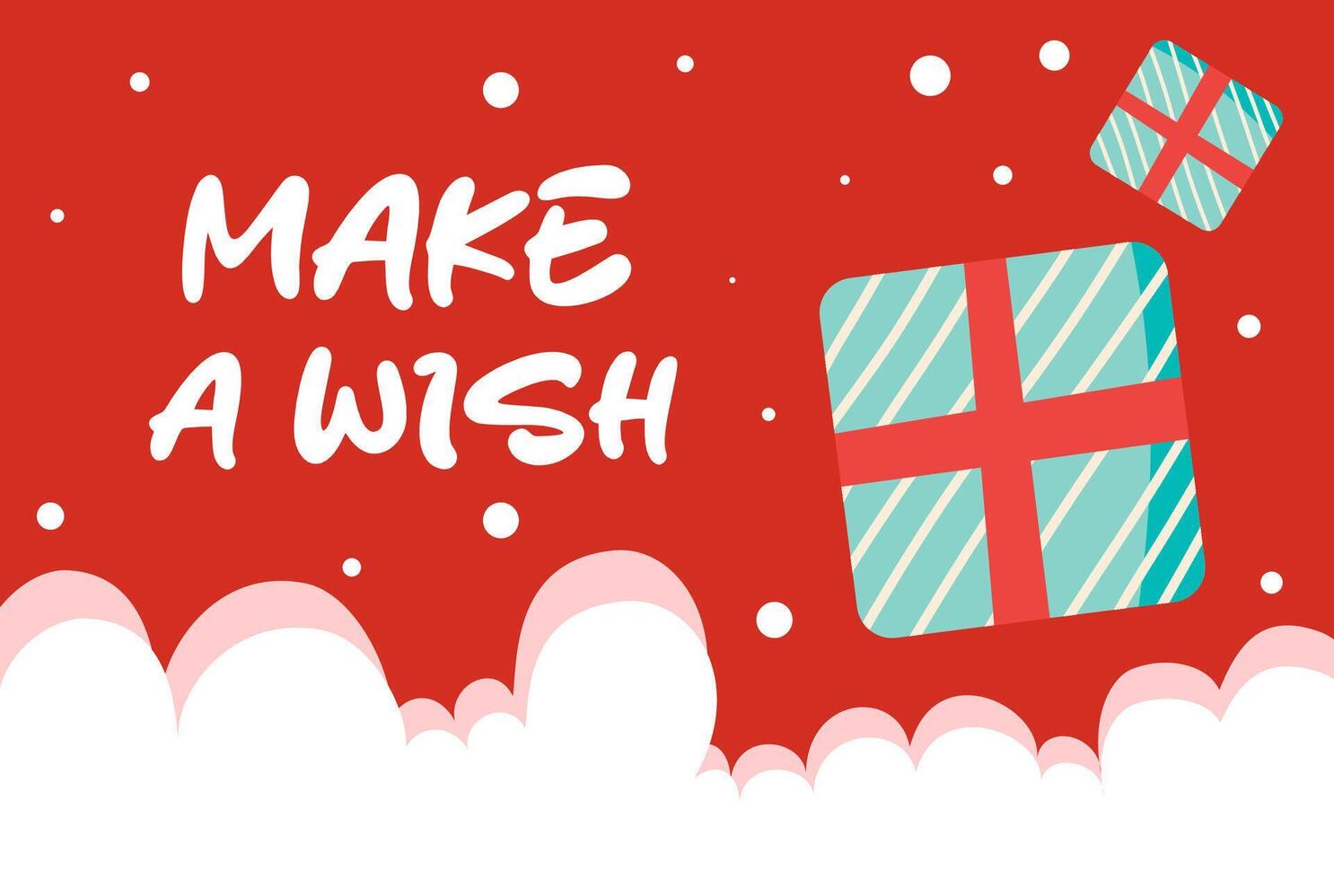 Merry Christmas and happy new year background. Christmas Make a Wish letters, Gift boxes, Christmas element for web, banners, greeting card, template design. vector