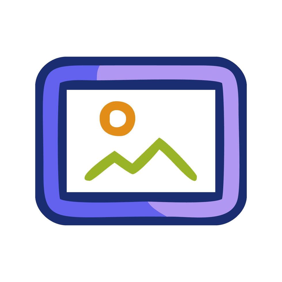 a flat image of a mountain and a sun vector