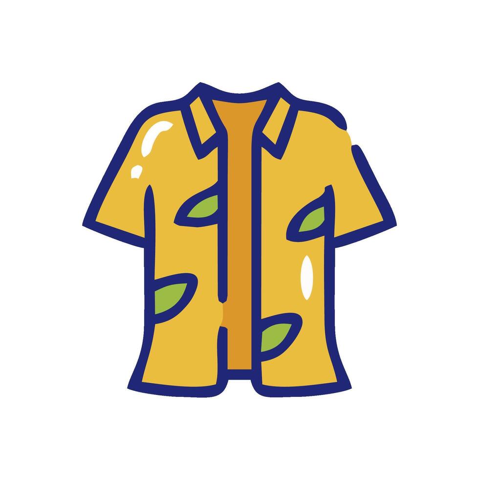 a yellow shirt with leaves on it vector