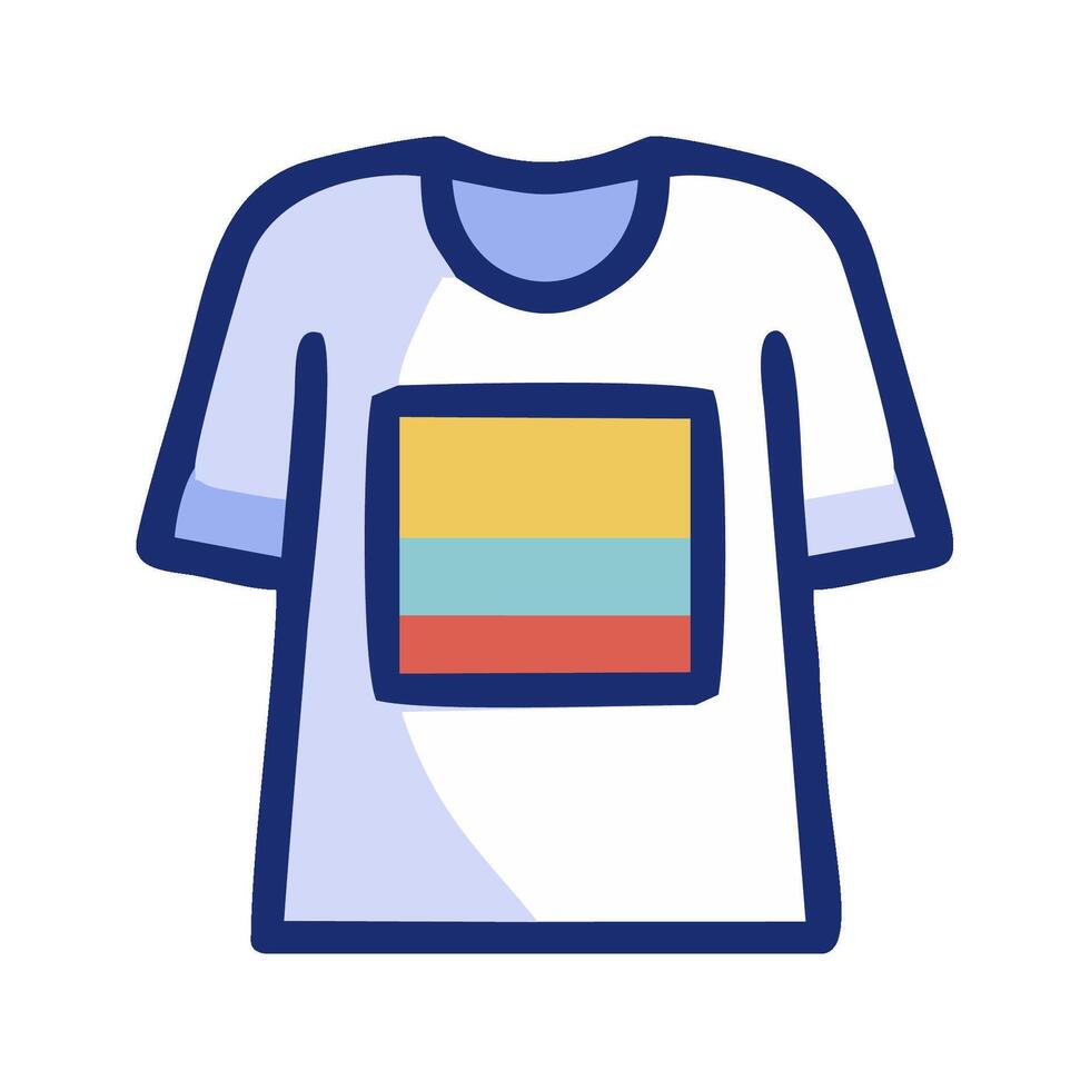 a t - shirt with a colorful stripe on it vector
