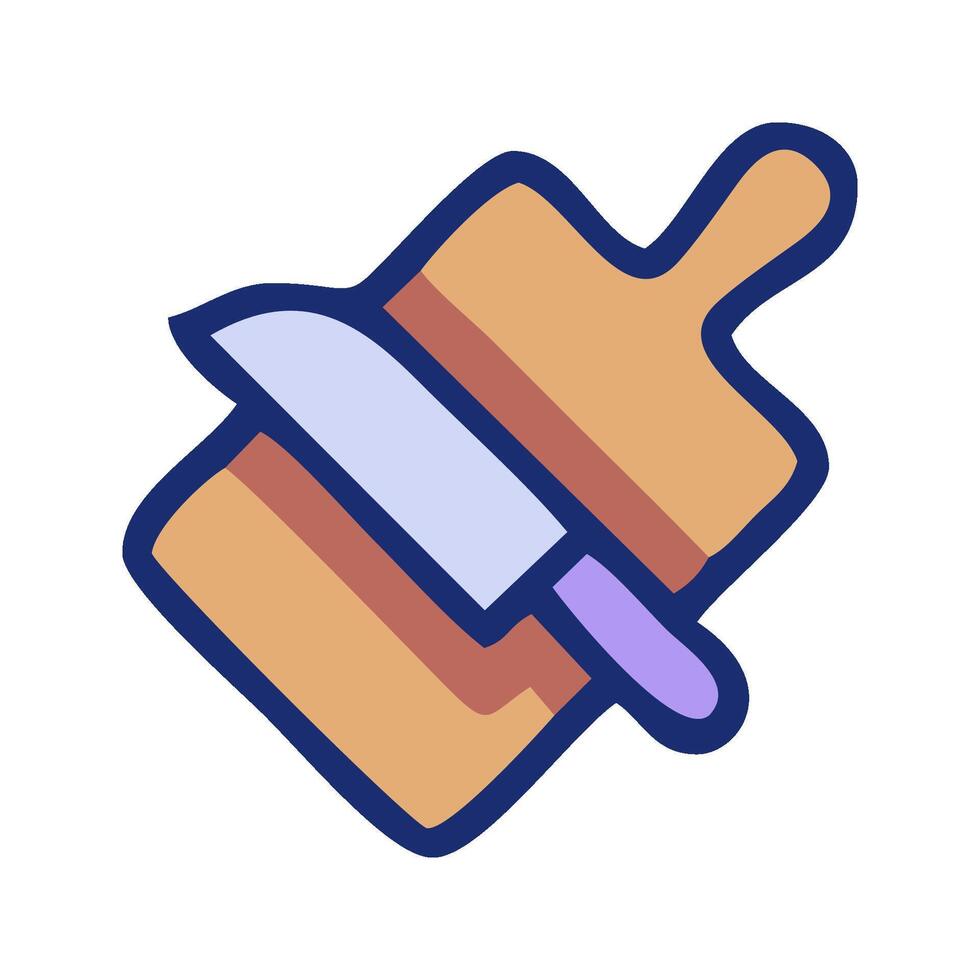 a knife and cutting board icon vector