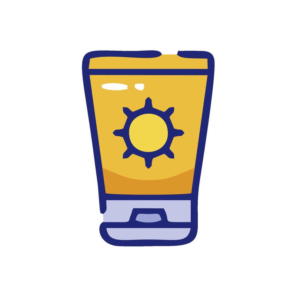 sun cream icon in a glass vector