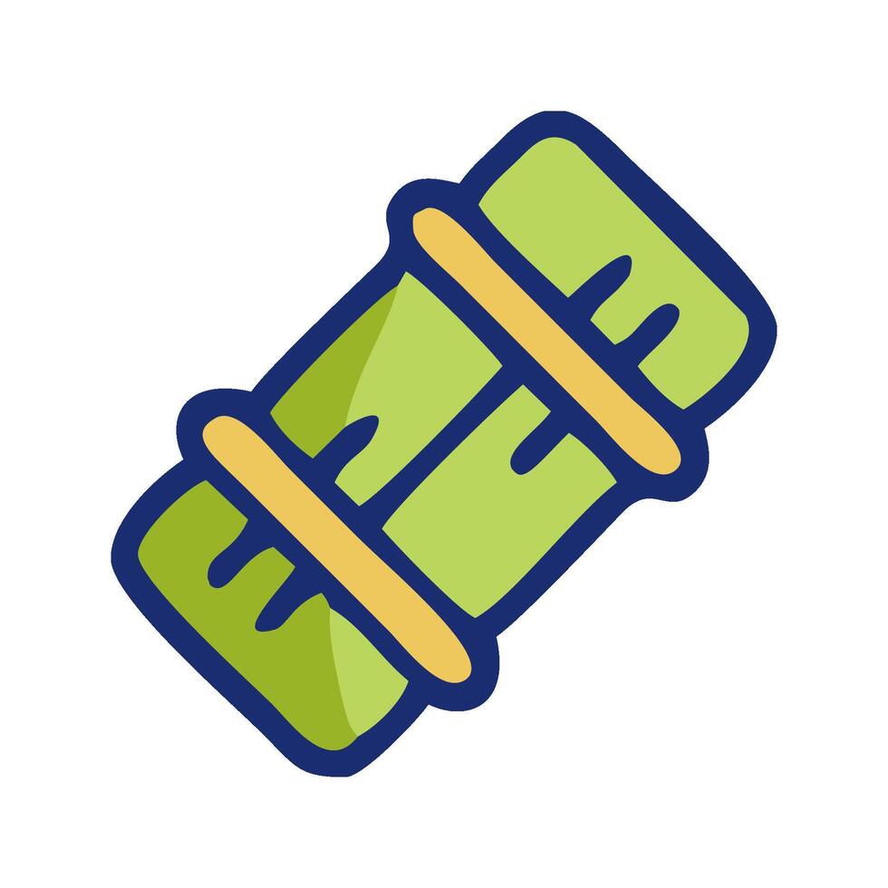 a green and yellow roll of toilet paper vector