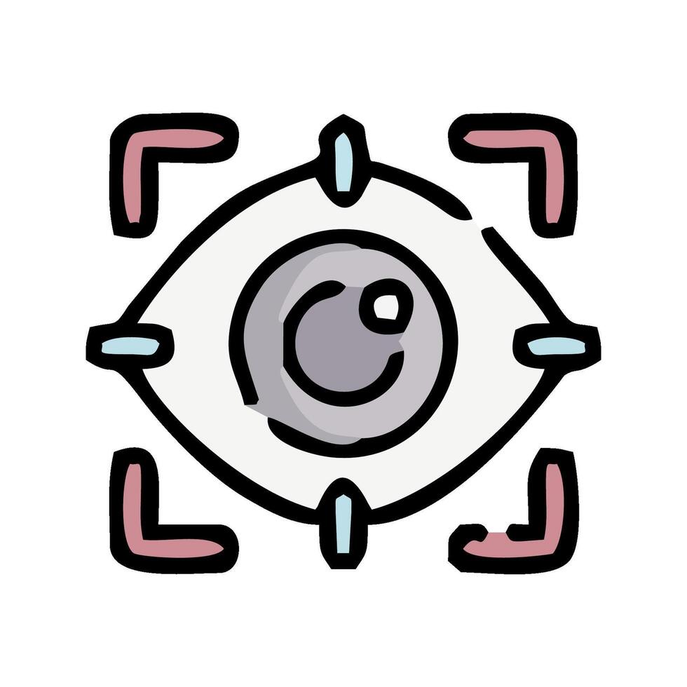 an eye icon with a camera in the center vector