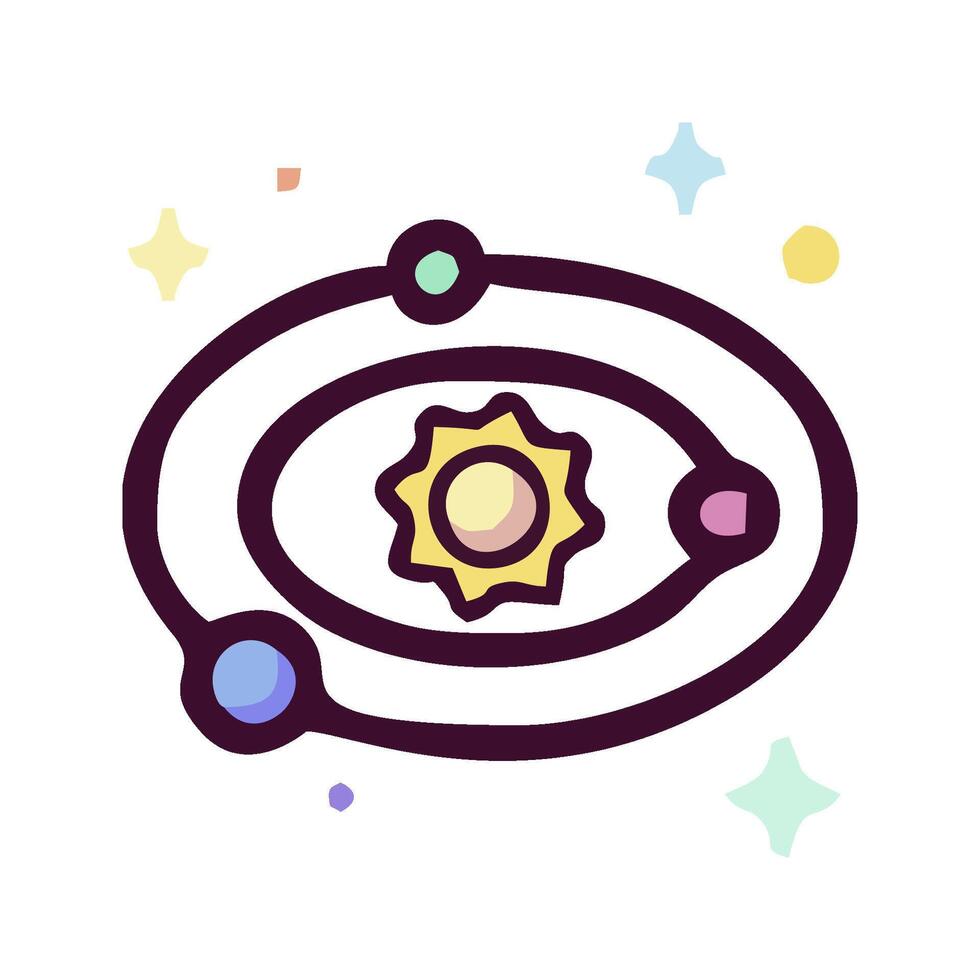 the solar system with planets and sun vector