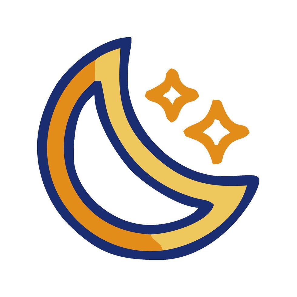 a crescent with stars on it vector