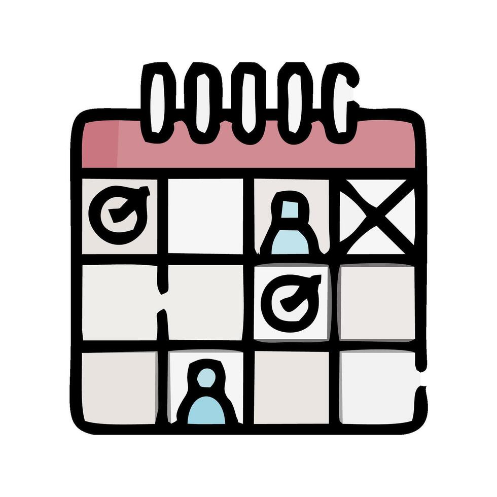 a calendar with people on it vector