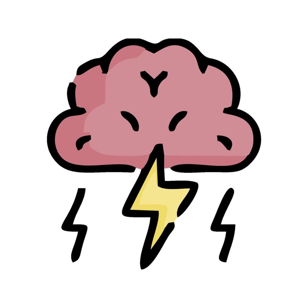 brain lightning illustration design vector