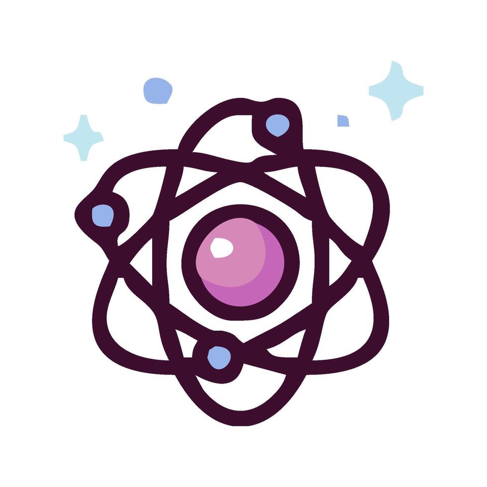 an atom symbol with a star on it vector