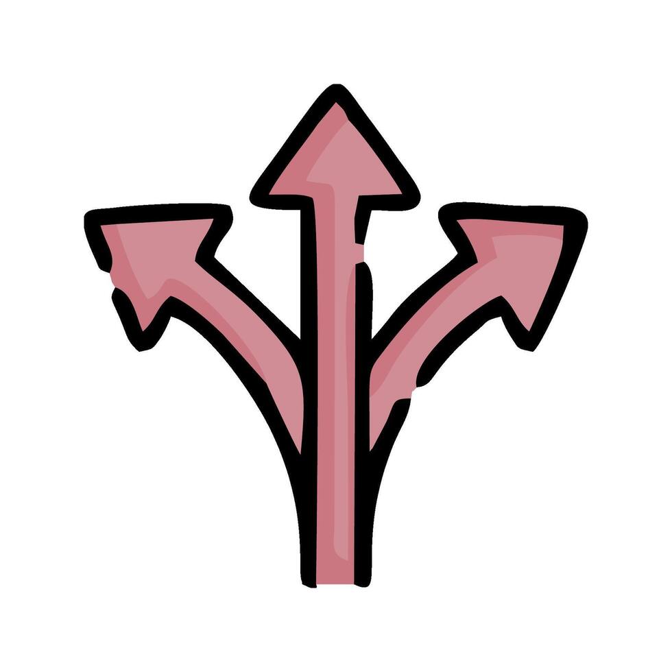 a pink arrow pointing to the right and left vector
