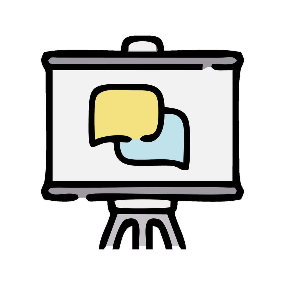 a whiteboard with a speech bubble on it vector