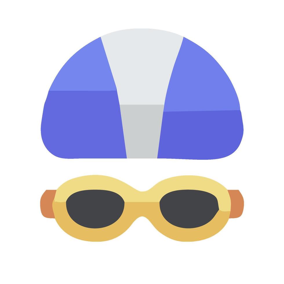 a blue hat and sunglasses on a white background vector