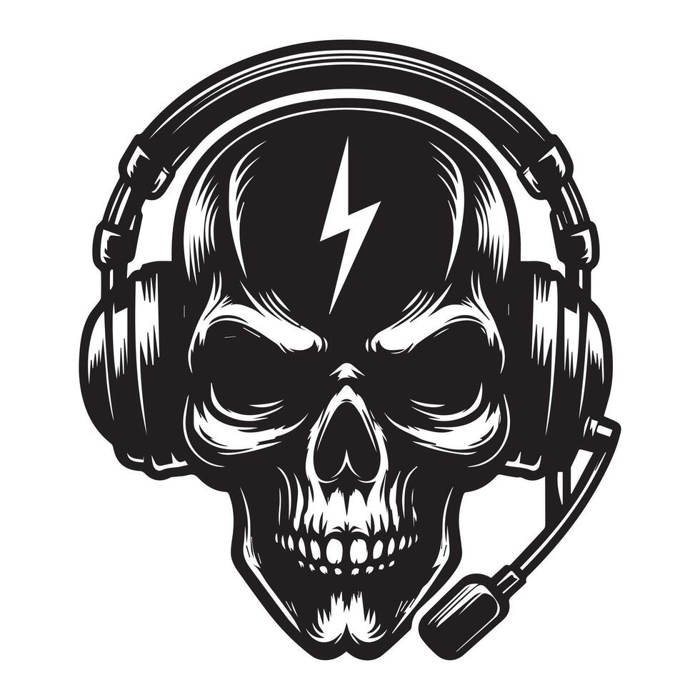 Skull in an old-fashioned vintage style vector