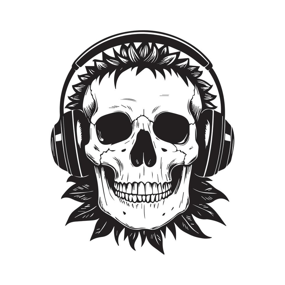 Skull depicted in vintage style vector