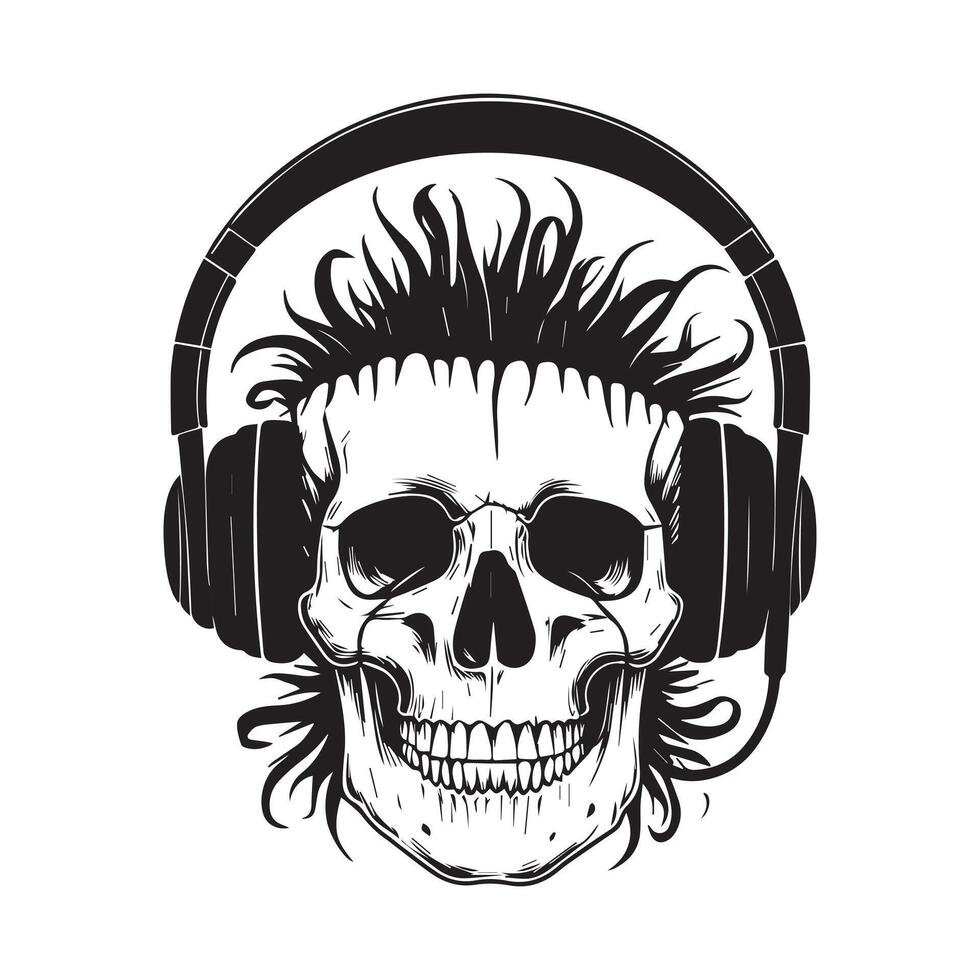Illustration of a skull in vintage style vector