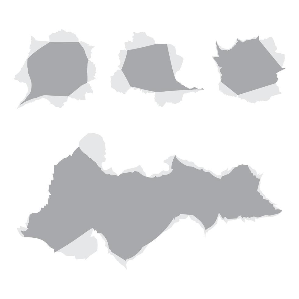 Collection of different paper tear holes vector