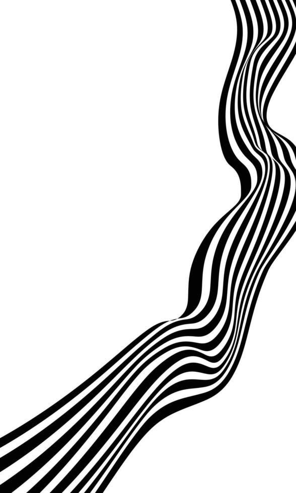 Black and white wallpaper abstract curved lines vector
