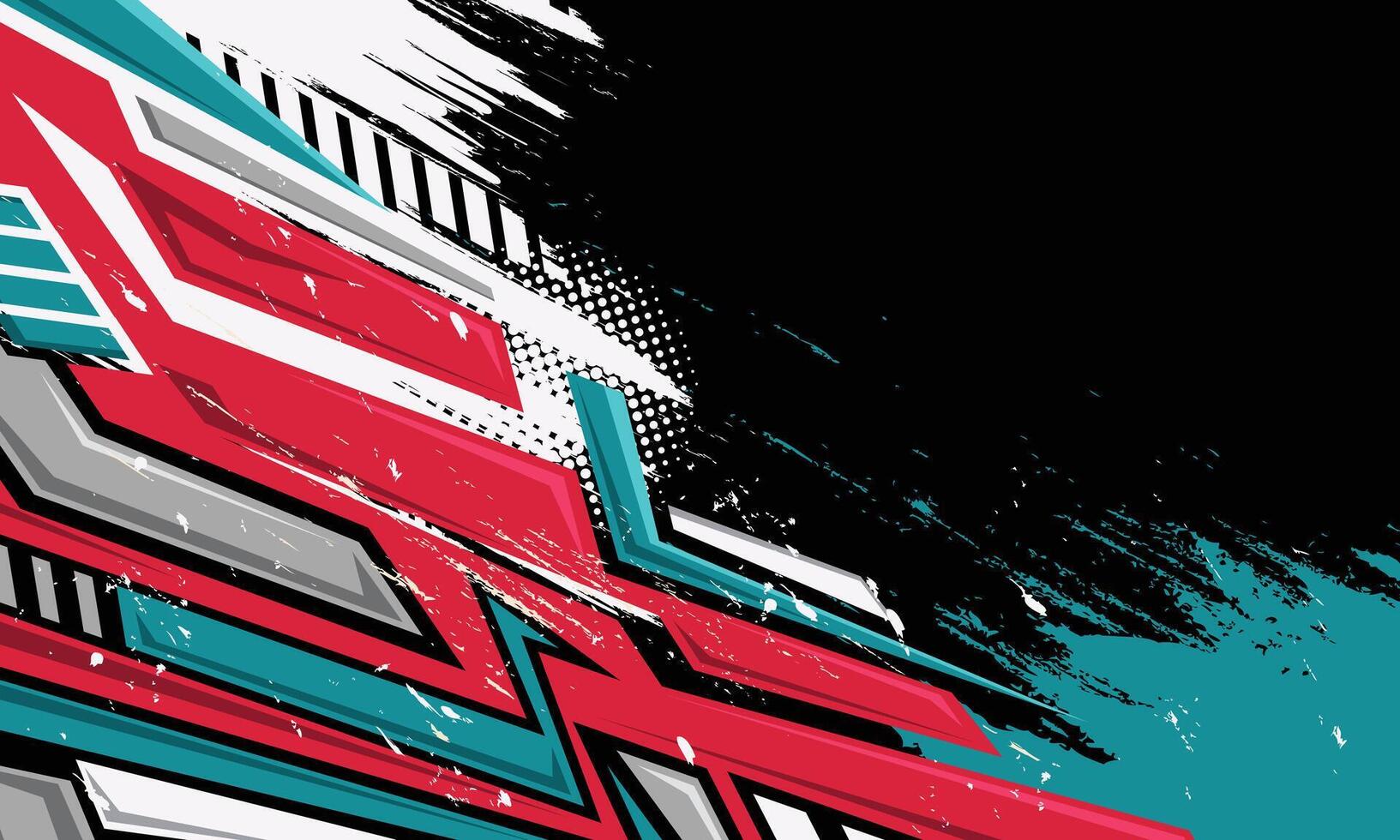 Abstract futuristic geometric lines modern background suitable for racing car wrap sticker design vector