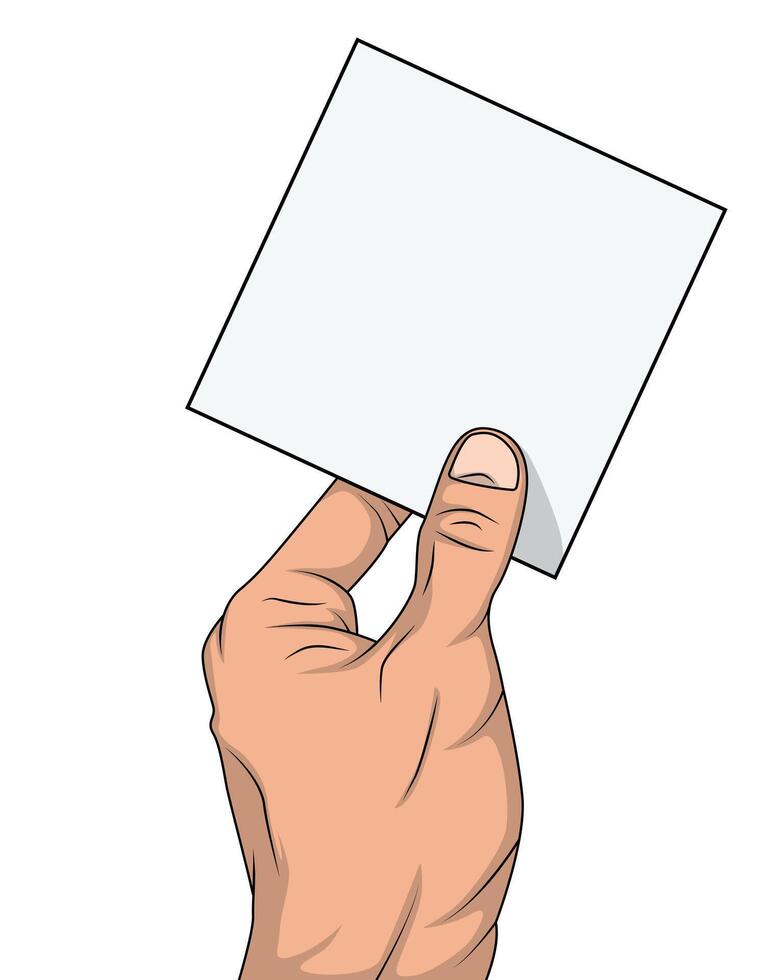 Illustration of hand holding piece paper vector