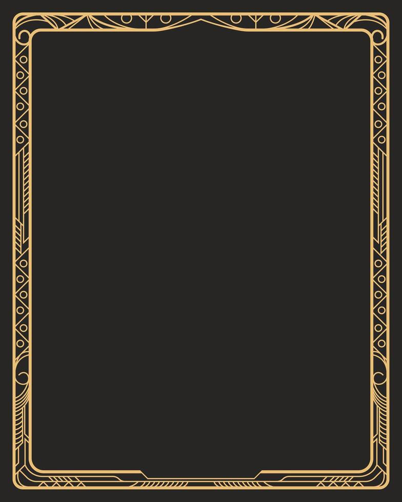 Art deco style abstract geometric frame illustration vector