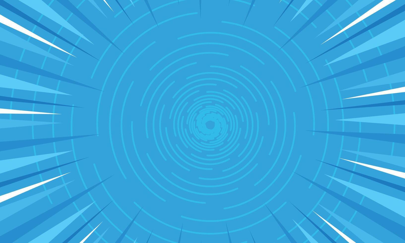 Abstract blue radial stripes pop art retro background vector